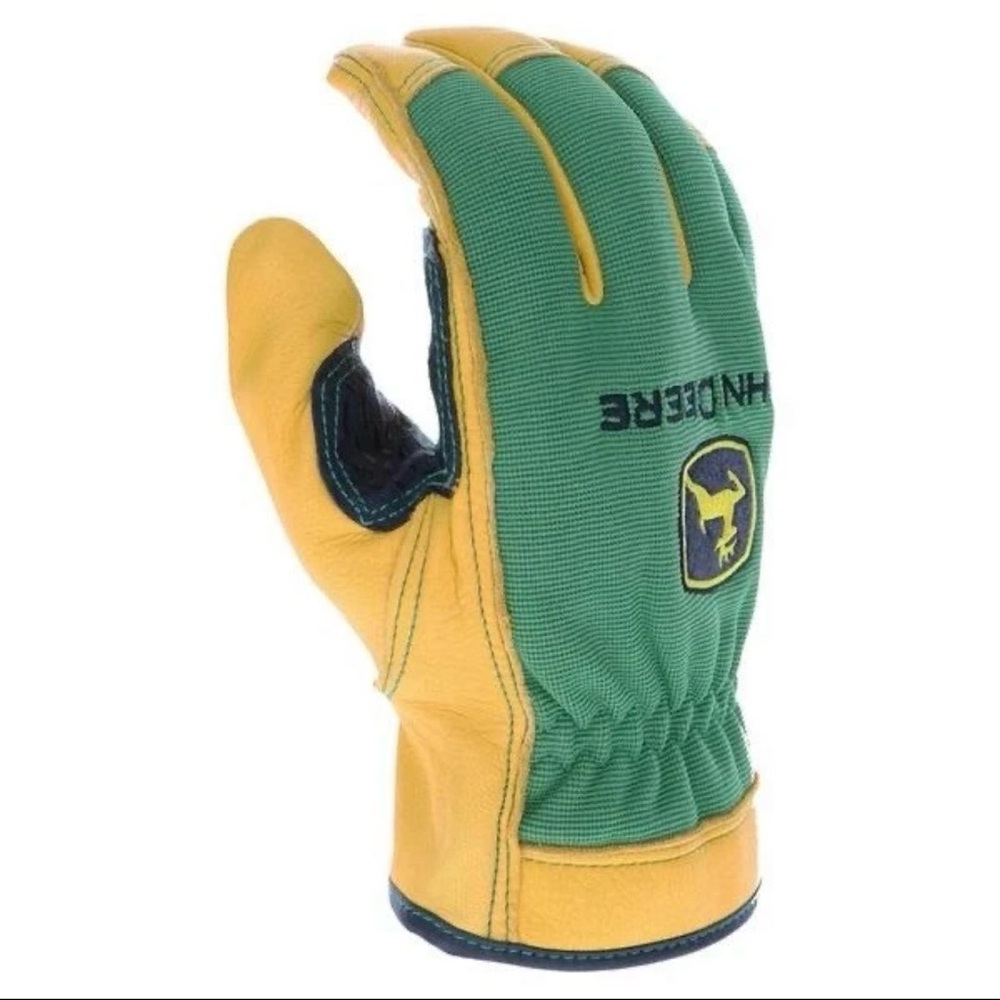 🧤John Deere Men’s Large Leather Driver Work Gloves - Green and Yellow - NWT